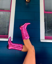 Load image into Gallery viewer, Metallic Cowgirl Boots
