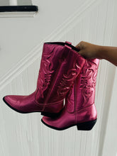 Load image into Gallery viewer, Metallic Cowgirl Boots
