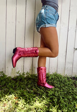 Load image into Gallery viewer, Metallic Cowgirl Boots
