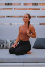 Load image into Gallery viewer, Highneck Crop Top- Cognac
